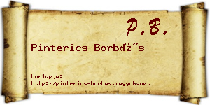 Pinterics Borbás névjegykártya